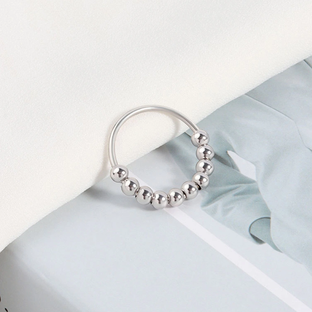 3PCS Stress Anxiety Relief Ring Stainless Steel Bead Ring Creative Finger Ring