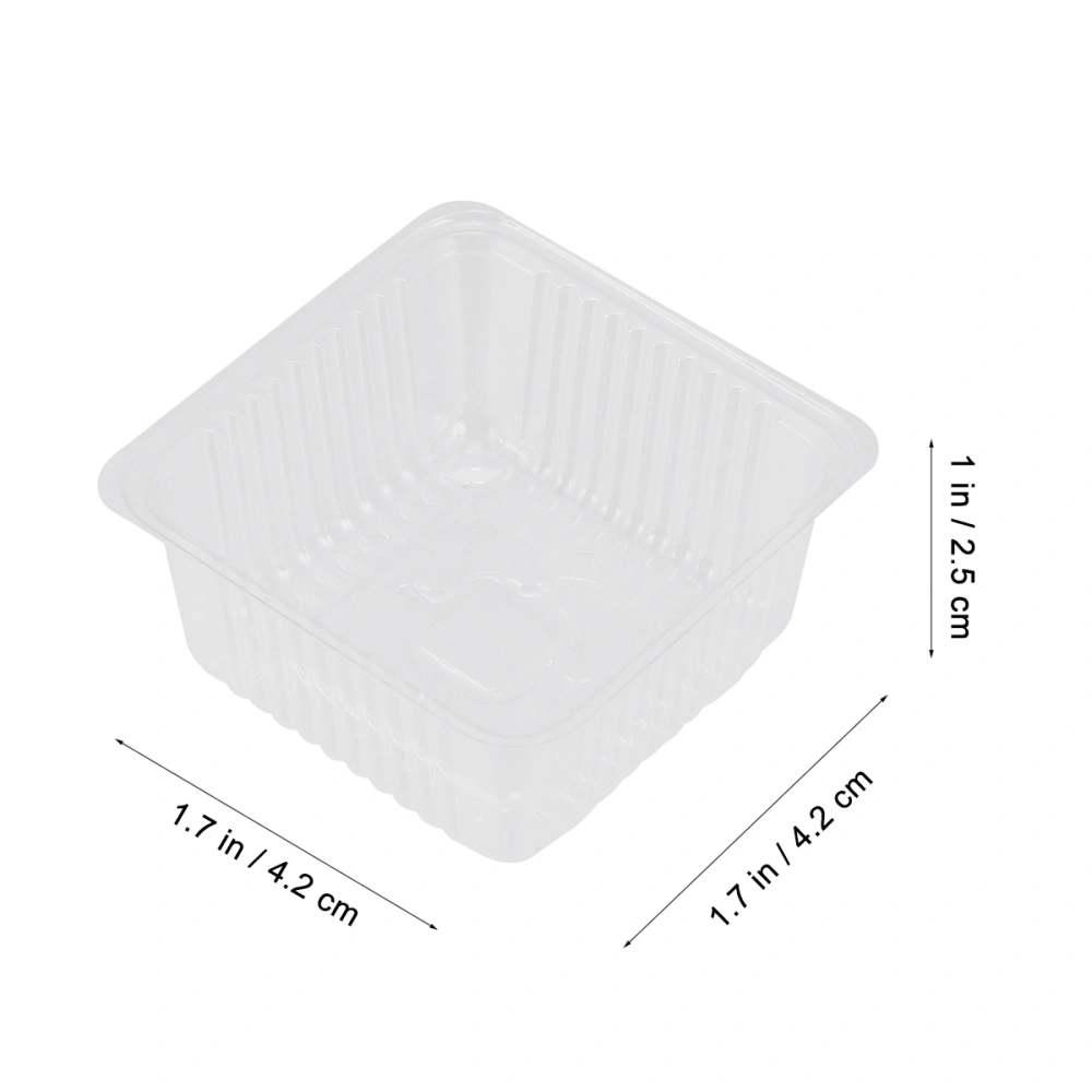 200 Pcs Packing Inner Tray Plastic Blister Tray Transparent Green Bean Cake Inner Tray Dessert Tray (Square Tray)
    
    