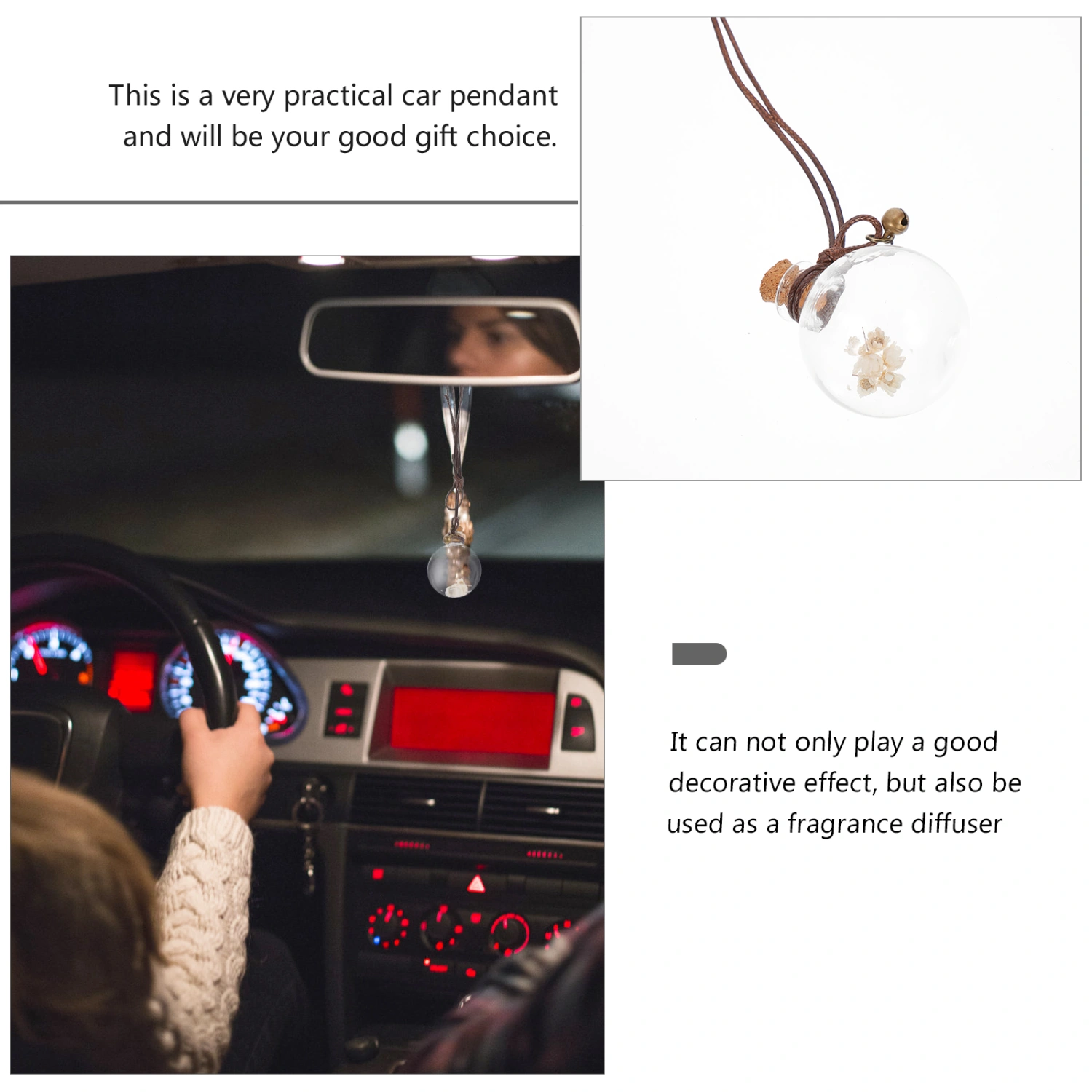 1pc Car Perfume Pendant Car Interior Air Freshener Fragrance Hanging Ornament