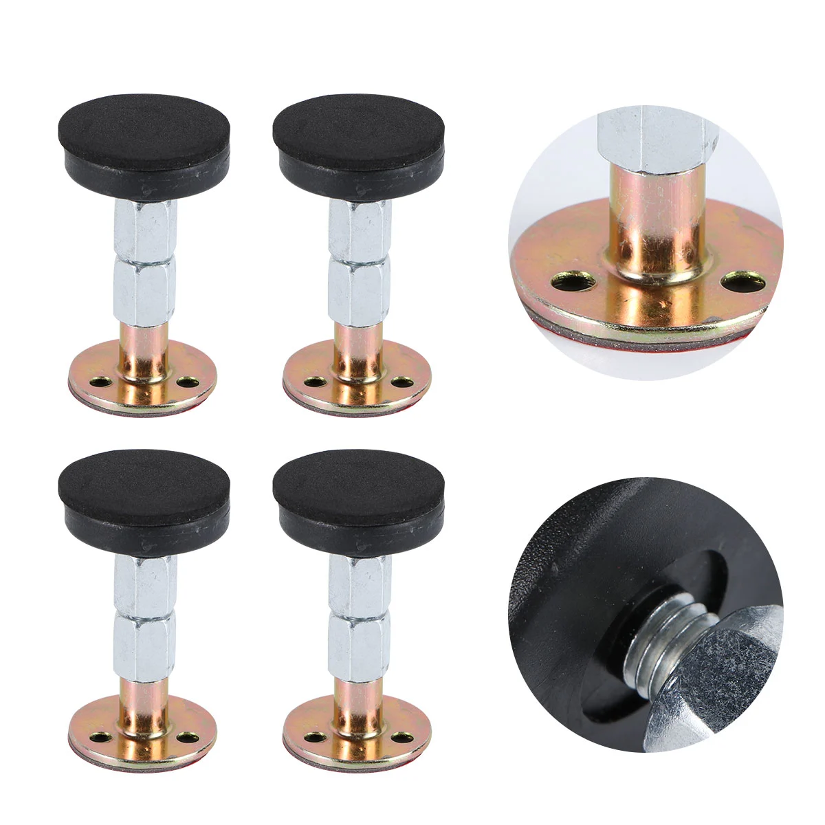 4pcs Metal Bedside Fixator Anti-sloshing Actuator Adjustable Wall Stabilizer Sturdy Anti-slip Tool for Home Bedroom (Adjustable 84-110mm)