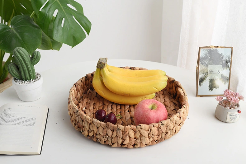 Storage Basket Round Food Serving Basket Snack Organizing Basket Handmade Basket