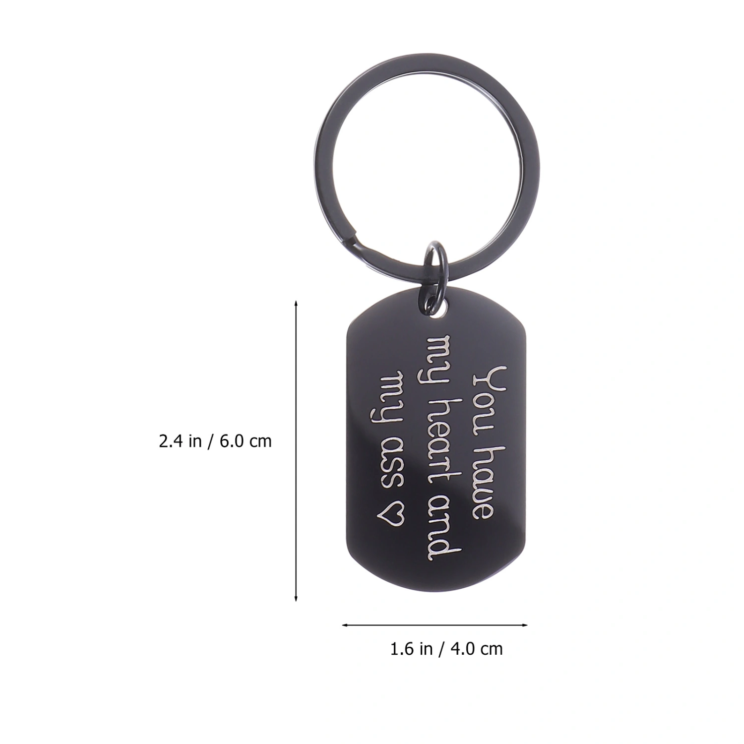 2pcs You Have My Heart and My Ass Stainless Steel Key Chains Key Rings for Lover