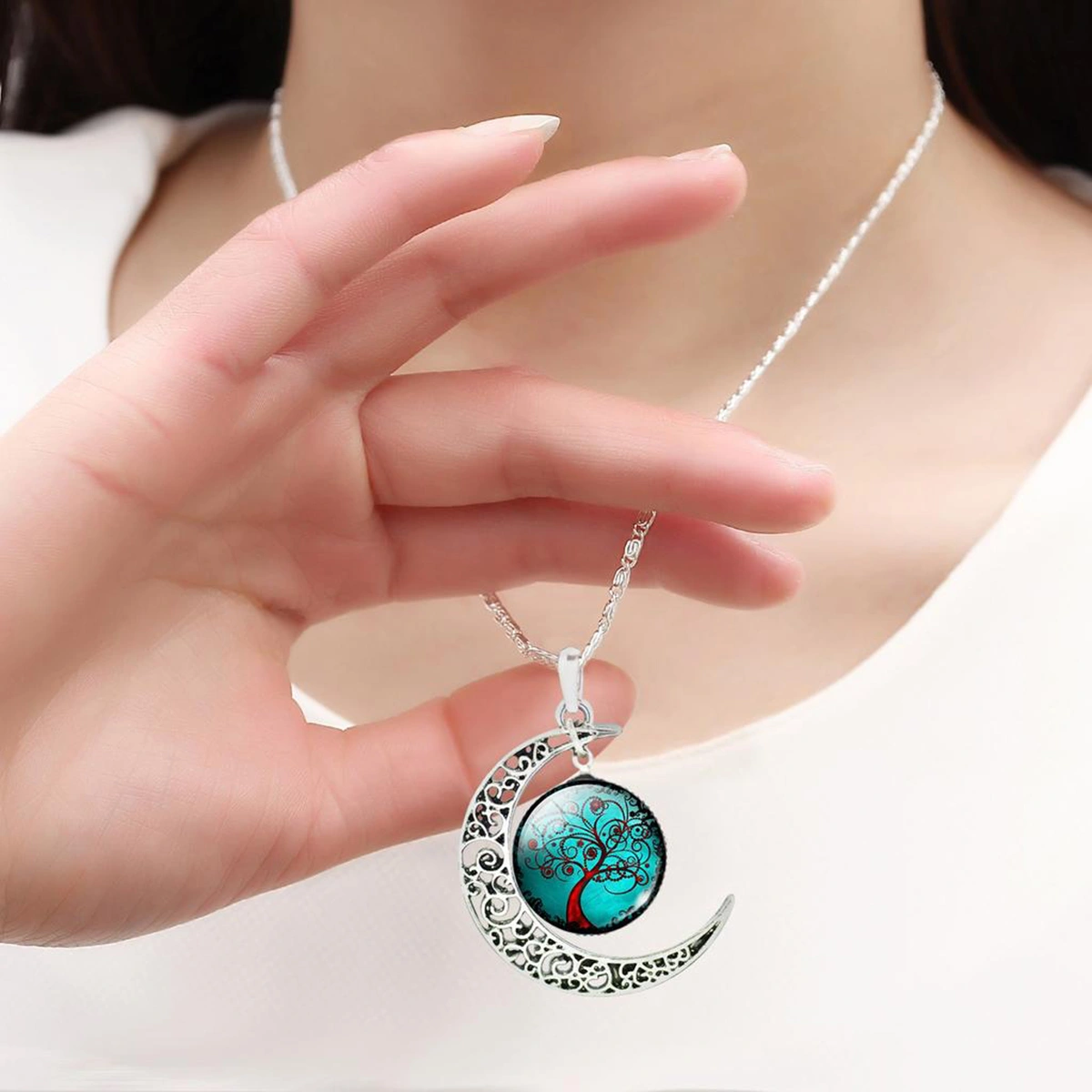 Fashion Lifetree Necklace Bracelet Earrings Set Women Jewellery Gift