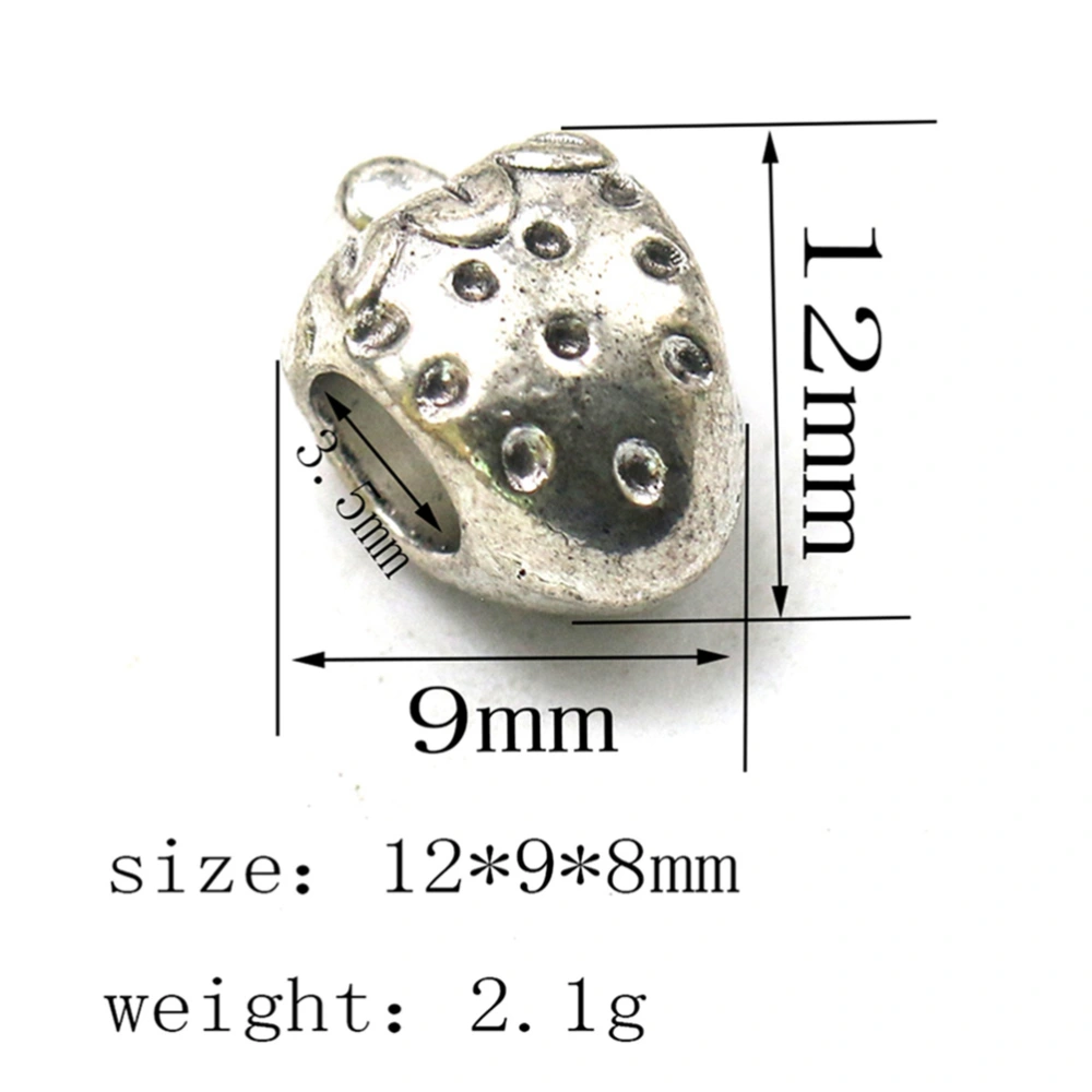 20pcs Strawberry Beads Pendants Alloy Charms DIY Jewelry Making Accessory for Necklace Crafts (Antique Silver)