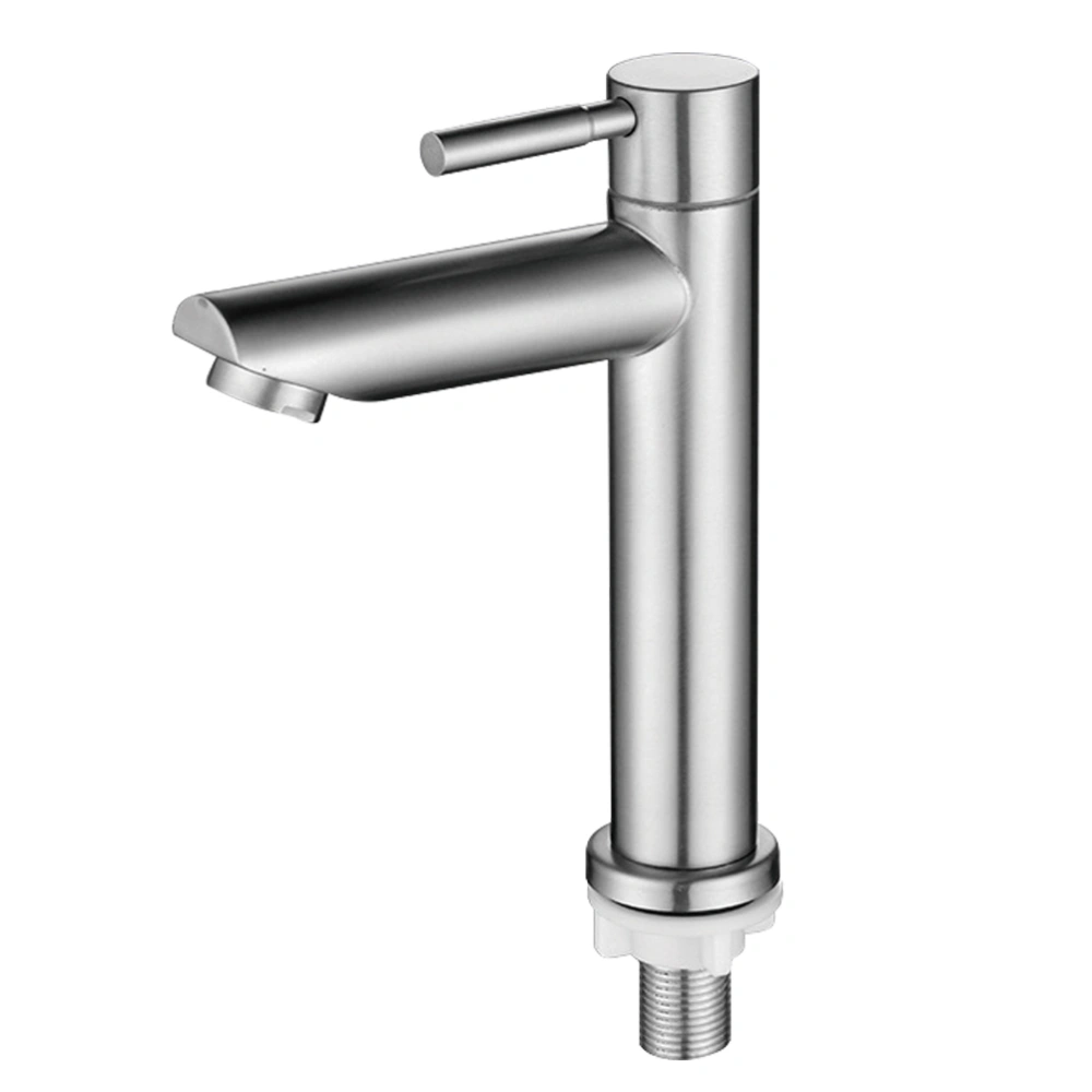 Stainless Steel Faucet Single Cold Basin Faucet Bathroom Metal Faucet Kitchen Faucet (Style 2)