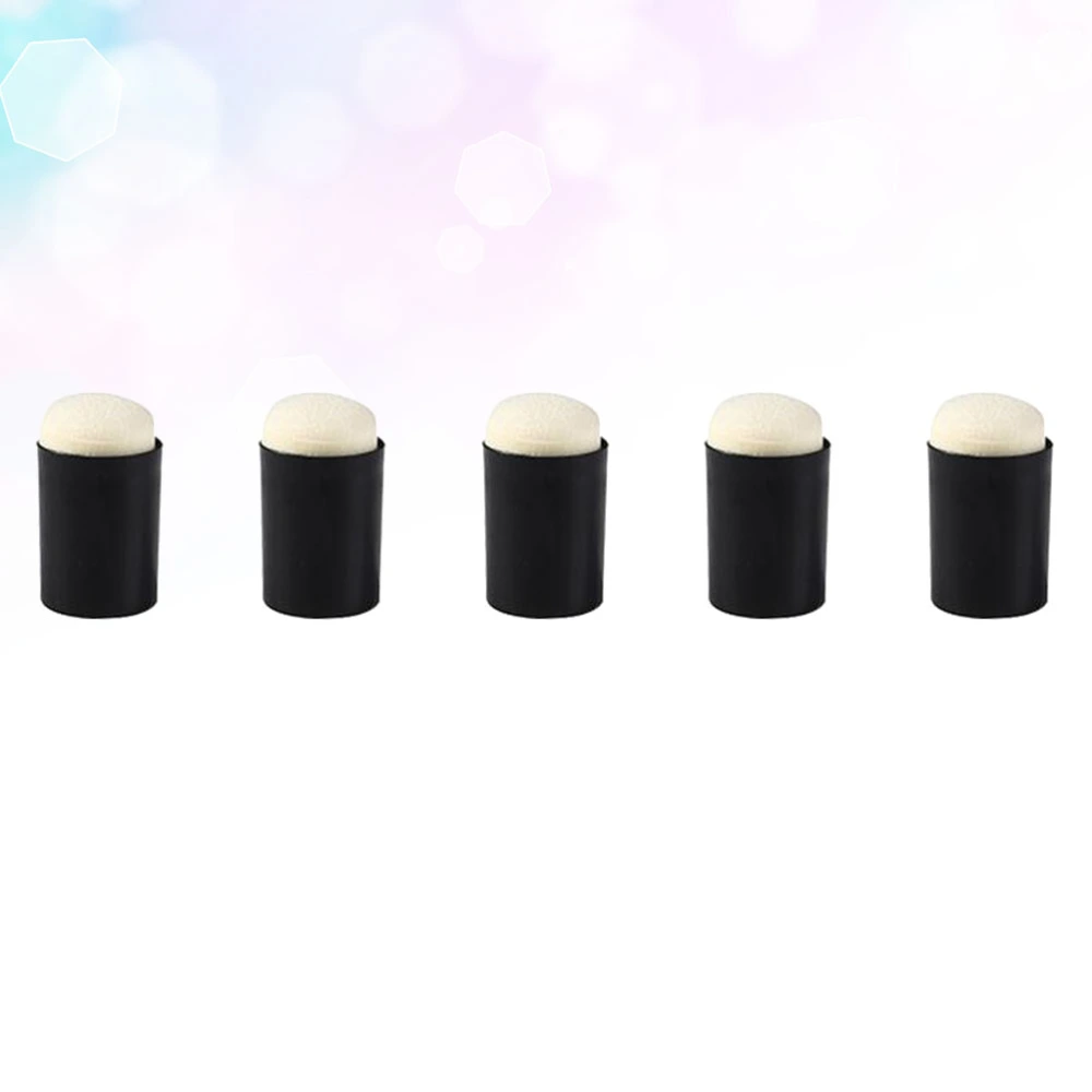 5pcs Drawing Sponge Creative Finger Sponge Stamp Interesting Portable Stamper Toy Painting Tool for Painting Drawing Crafts (Black)