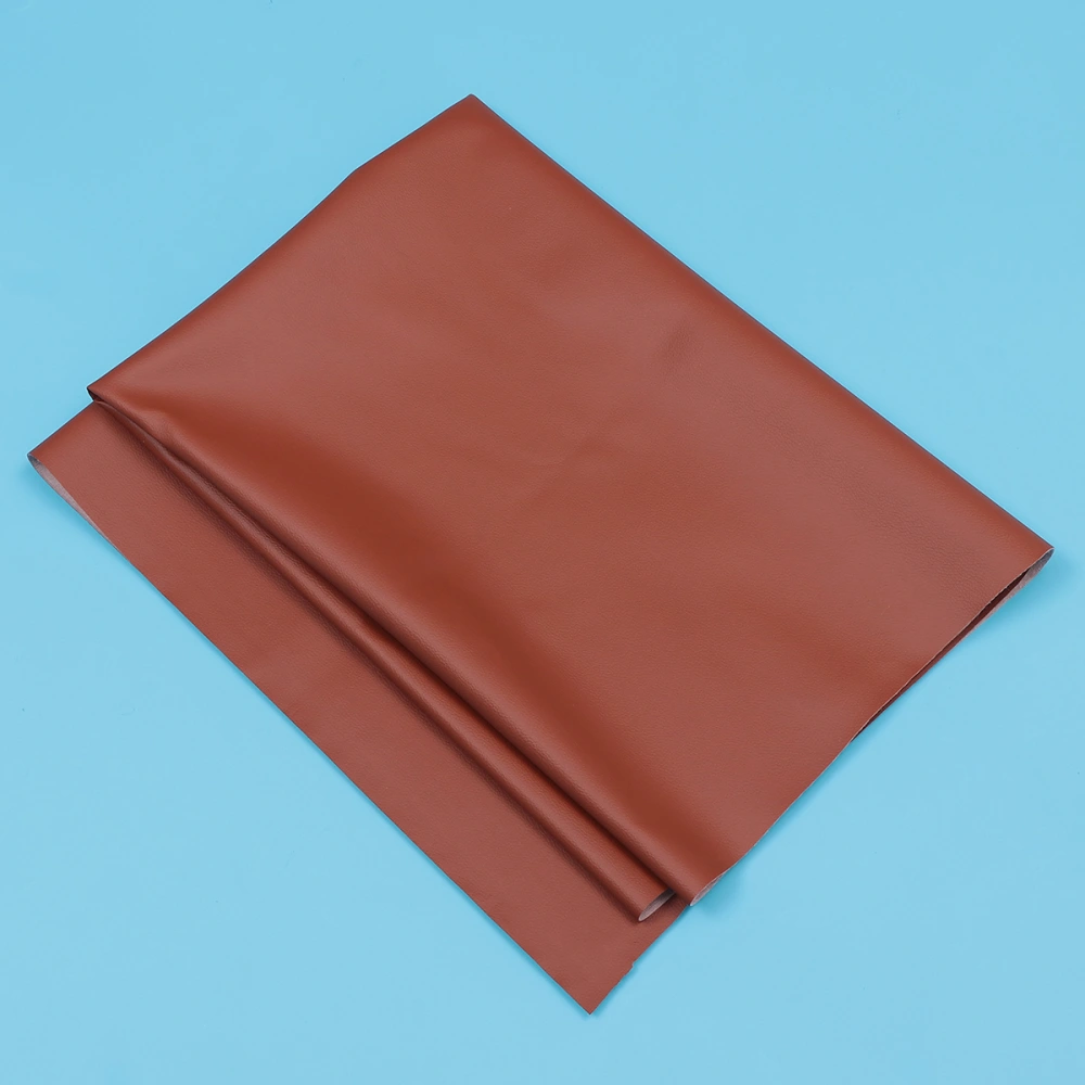 PU Leather Fabric Sheet Litchi Grain Leather Sheet Jewelry Bag Making Sheet for DIY Project (Brown, 137x90CM)