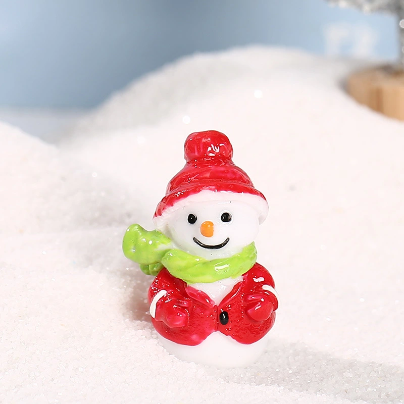 10pcs Christmas Miniature Snowman Statue Xmas Party Favors Micro Landscape Snowman Figurines