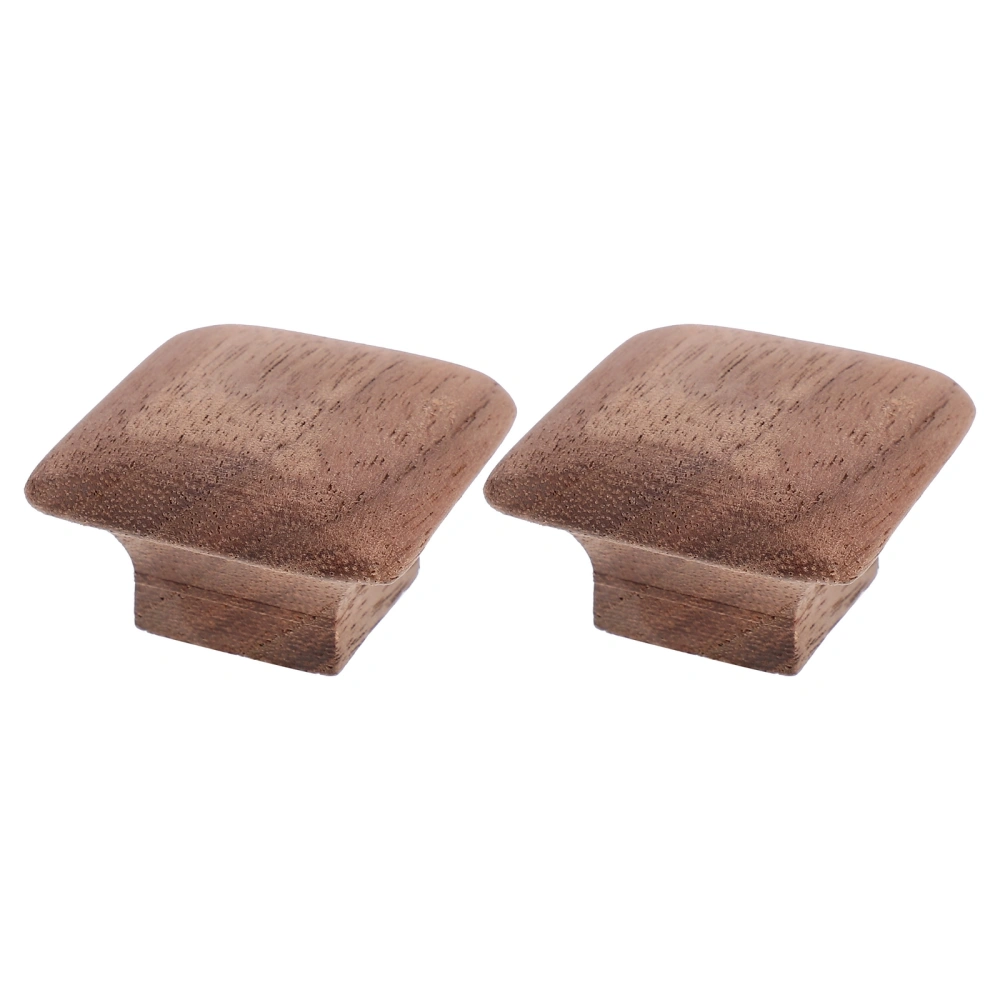 2pcs Solid Wood Knobs Wooden Drawer Handles Square Door Knobs for Home