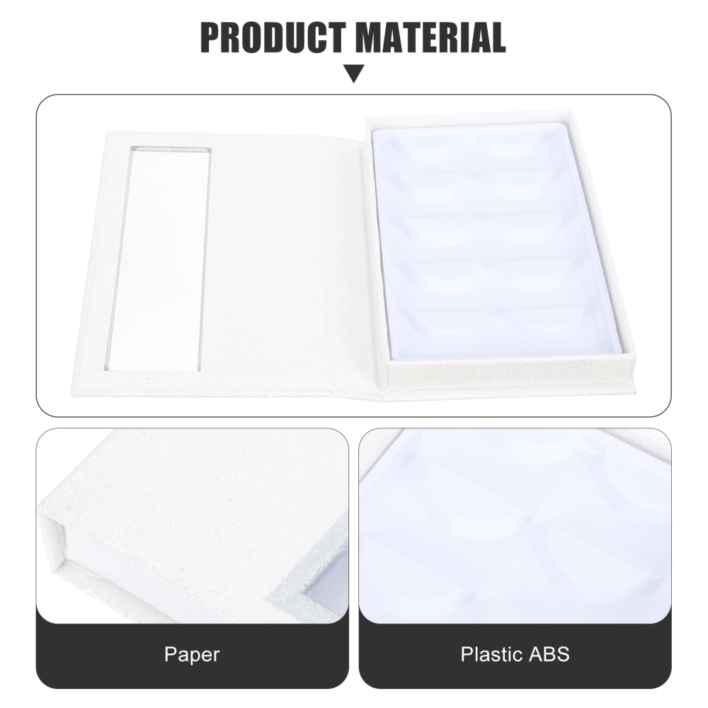 1 Pc Creative Fake Lash Box Rectangular Eyelash Packaging Box Paper Lash Box (White)