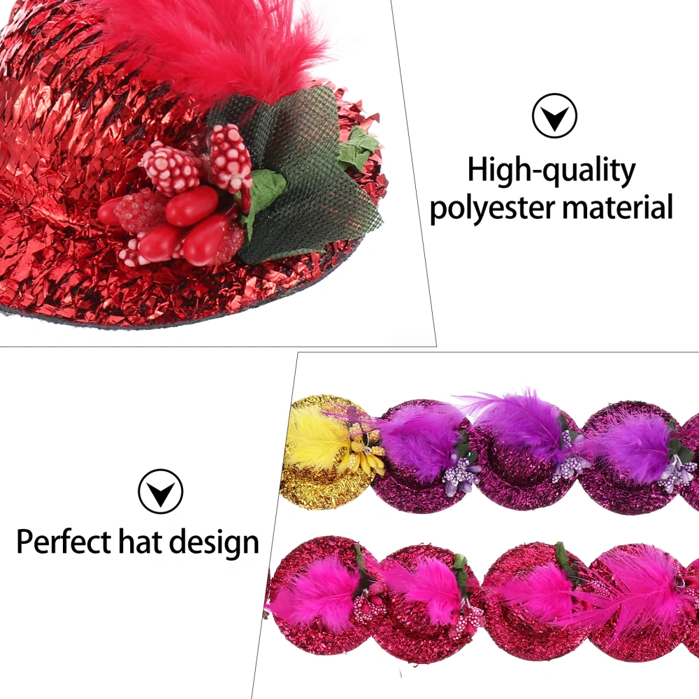 24PCS Bowler Hat Pet Headgear Sequined Lovely Pet Dressing up Hat Pet Headwear