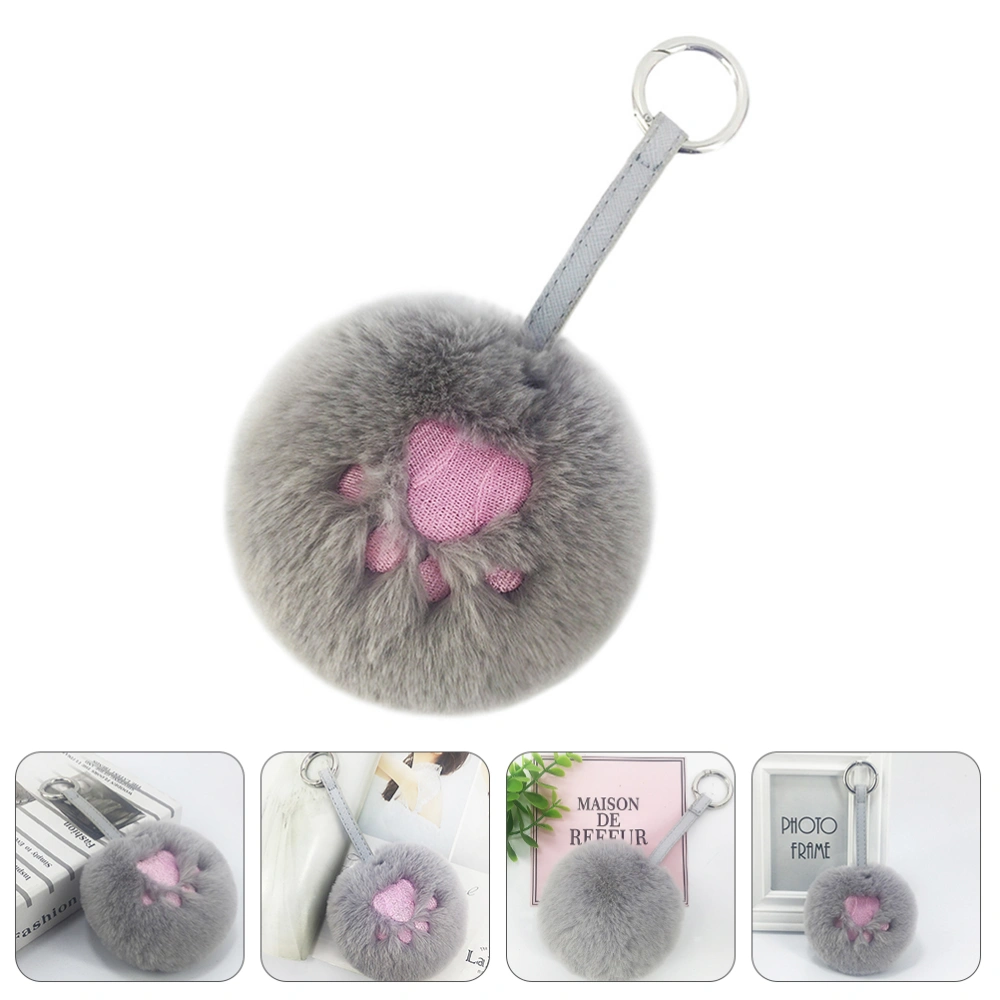 Paw Design Plush Keychain Bag Pouch Hanging Pendant Delicate Interior Ornament