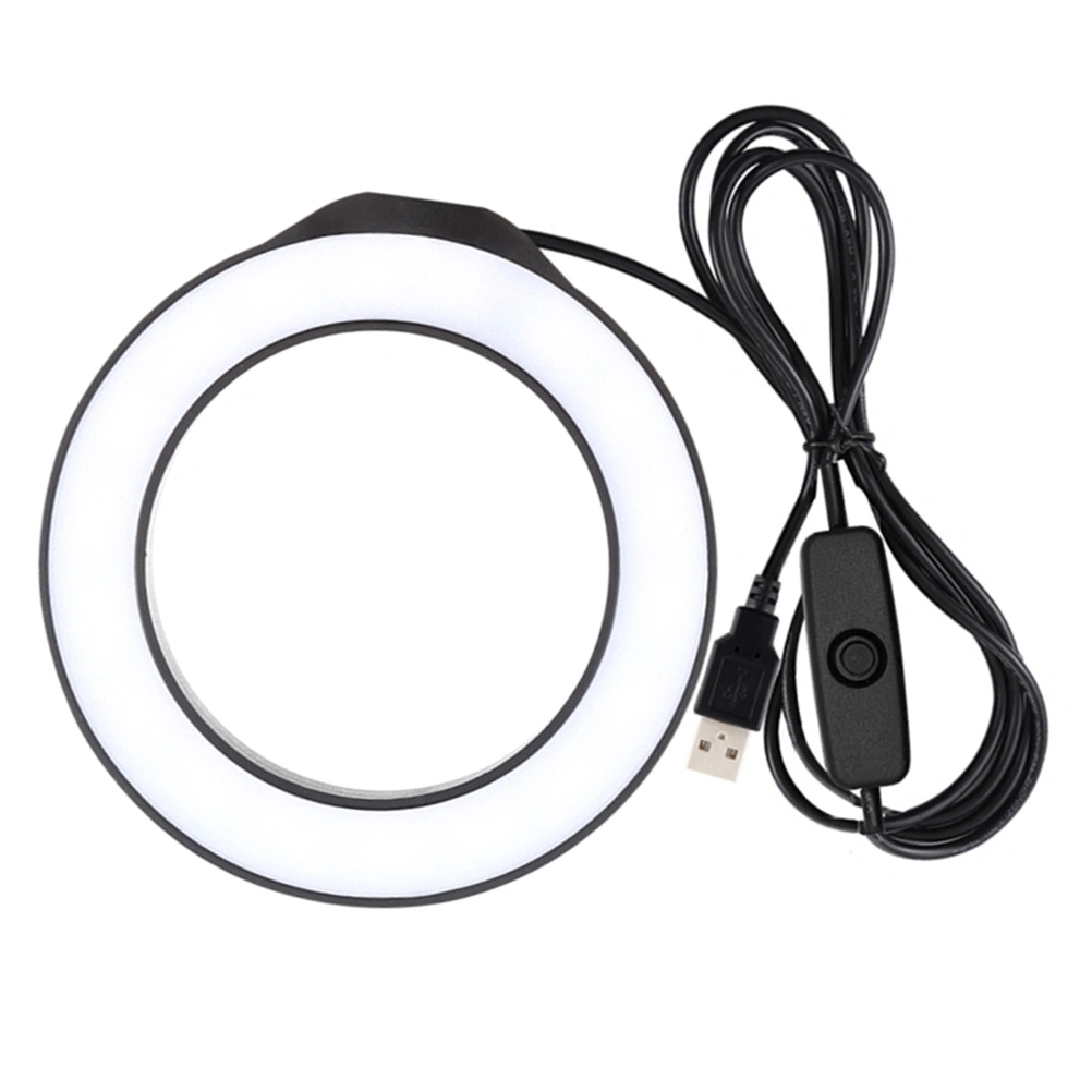 12cm USB LED Ring Fill Lamp Led Phone Live Broadcast Supplementary Light Selfie Live Beauty Lamp (Black)