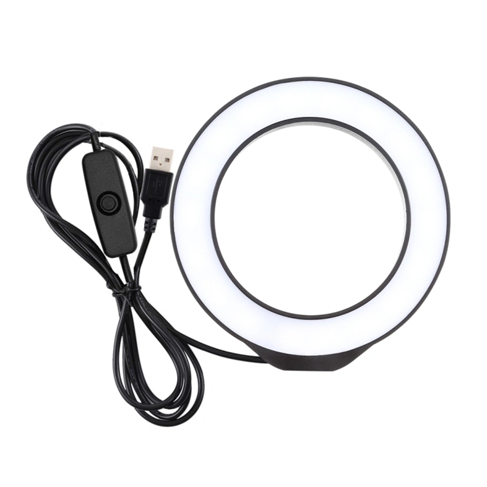 12cm USB LED Ring Fill Lamp Led Phone Live Broadcast Supplementary Light Selfie Live Beauty Lamp (Black)