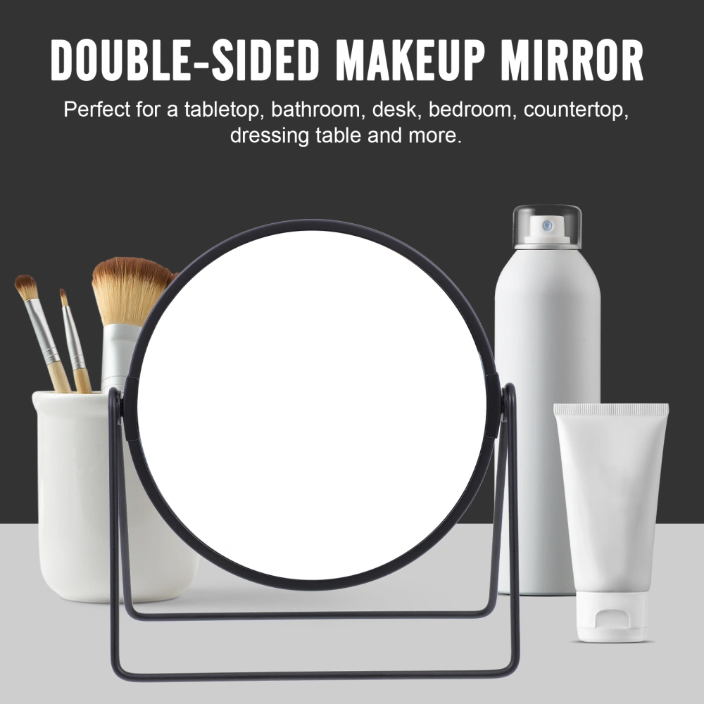 Double-sided Makeup Mirror Desktop Dressing Table Mirror Metal Tabletop Mirror