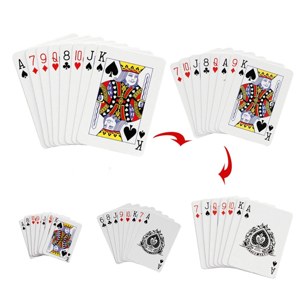 2 Pcs Shrinking Prop Funny Tricks Smaller Playing Cards Tools Stage Performace Accessory (Red)