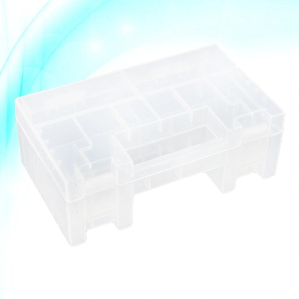 Mini Portable Clear Battery Case Organizer Holder Storage Box Container For 18650 26650 AA AAA Battery (Transparent)