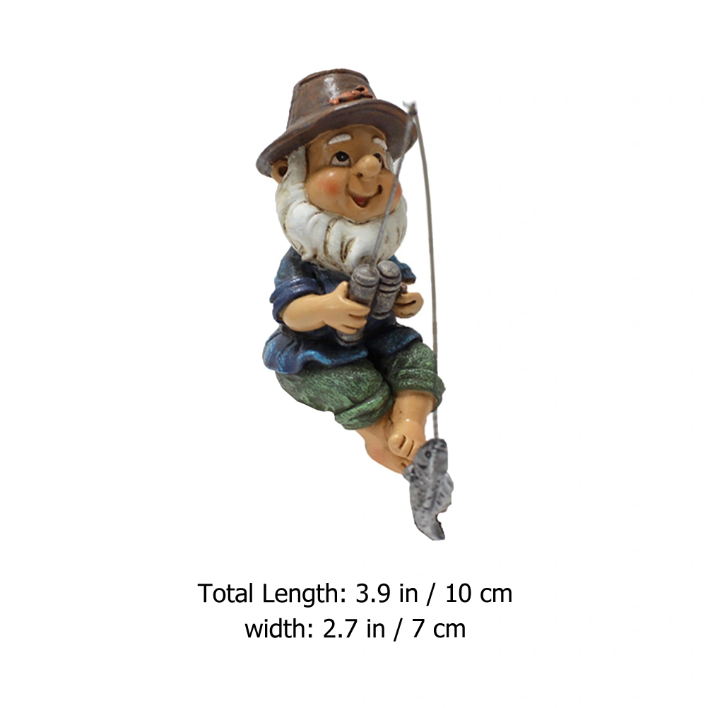 1pc Garden Resin Dwarf Statue Decor Outdoor Resin Ornament Pond Landscape Sculpture