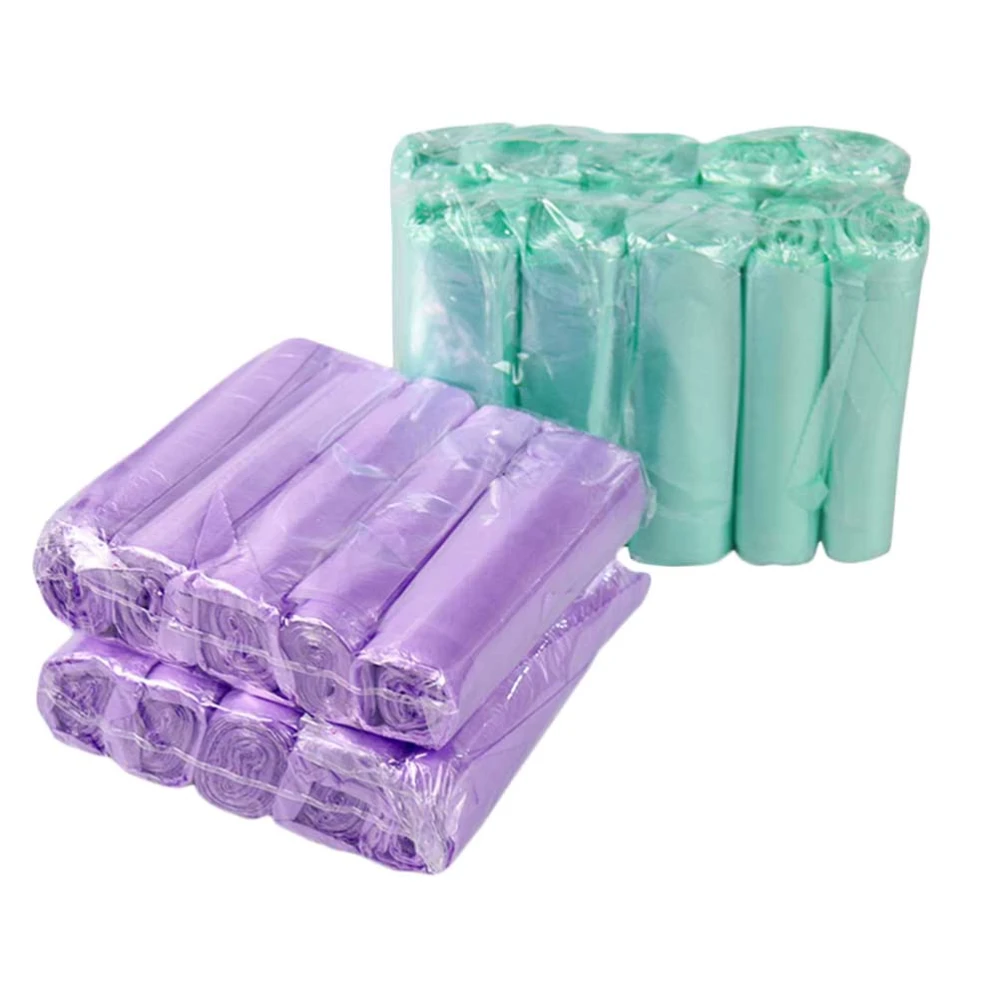 10 Rolls 200pcs Strong Transparent Trash Bags Disposable Thickened Eco-friendly Garbage Bags Wastebasket Bags for Home Office Waste Bin Bathroom Kitchen (Random Color)