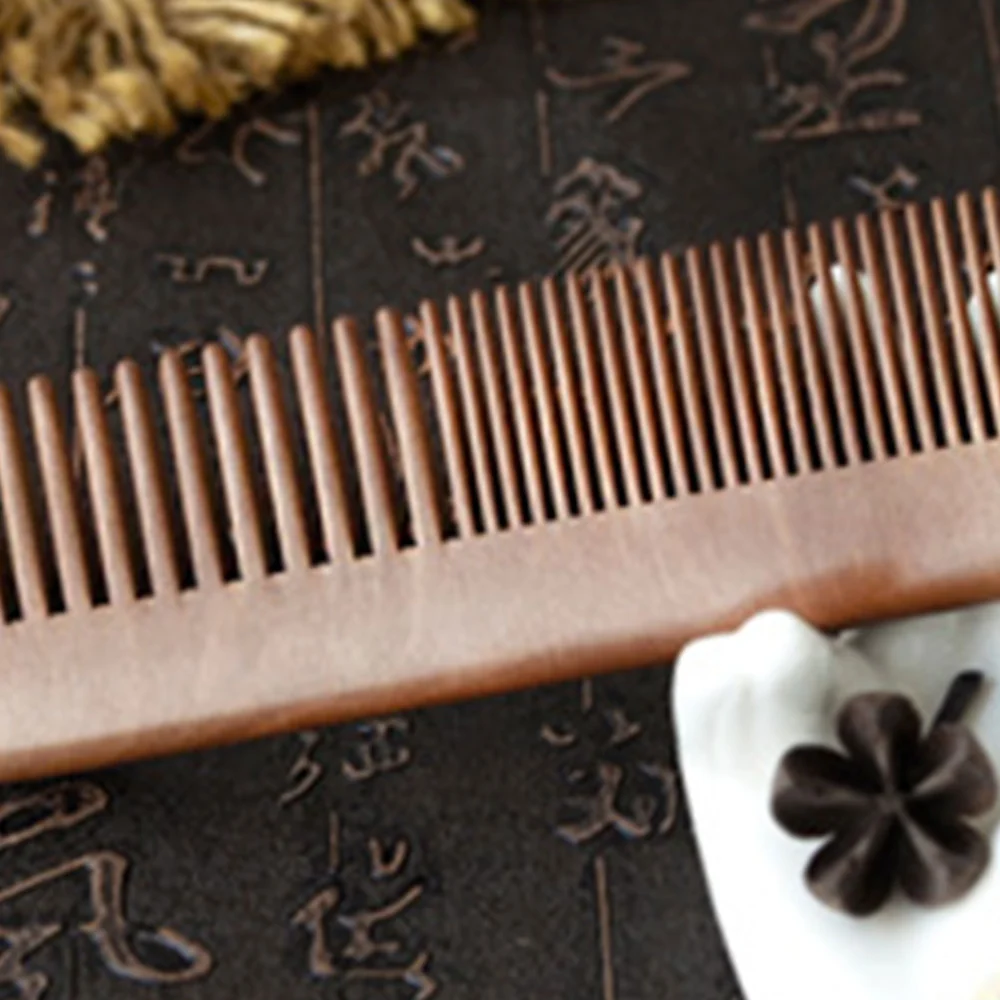 Mahogany Anti-static Hair Comb Wooden Exquisite Massage Comb Prcatical Hair Groomer for Home (14.7x4.5cm)