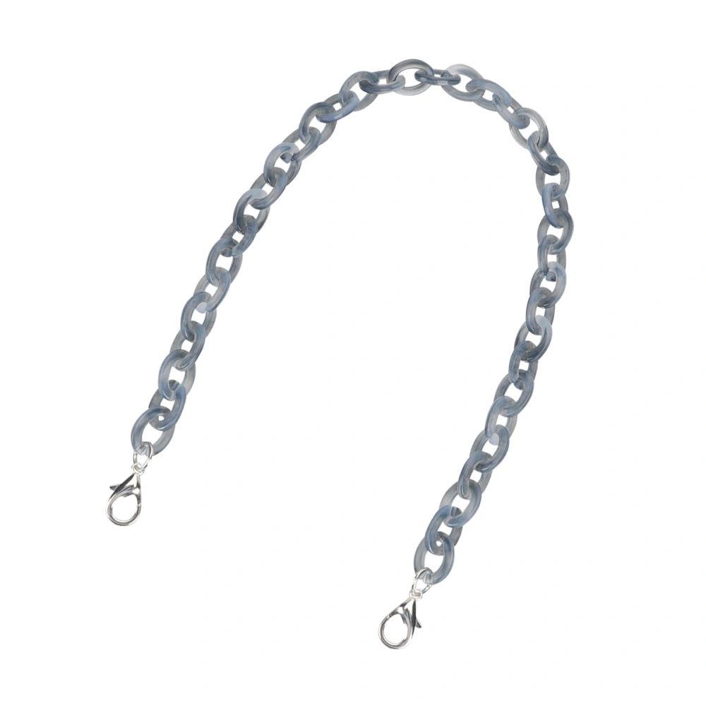 60CM Length Shape Chain Tote Bag Acrylic Decorative Chain Accessory Dual End Alloy Buckle Straps Replacement Handbag Pouch Chains Straps for DIY Small Handbags (Grey)