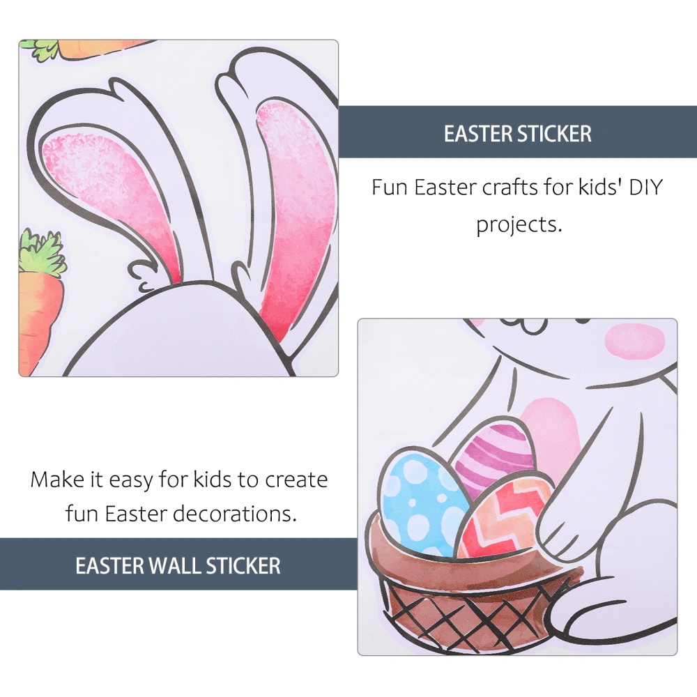 1 Sheet of DIY Easter Sticker Easter Party Decoration Fridge Window Bunny Sticker