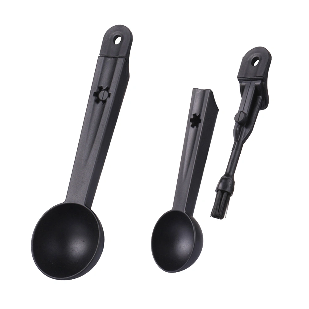 Coffe Spoon Brush 2 in 1 Multifunctional Espresso Spoons with Cleaning Brush Coffee Measure Tool for Kitchen Cafe Bar