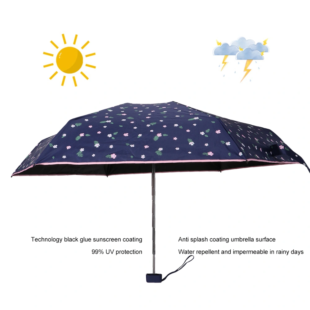 1pc Mini 5 Folding Umbrella Sunshade Umbrella Anti-UV Portable Travel Umbrella