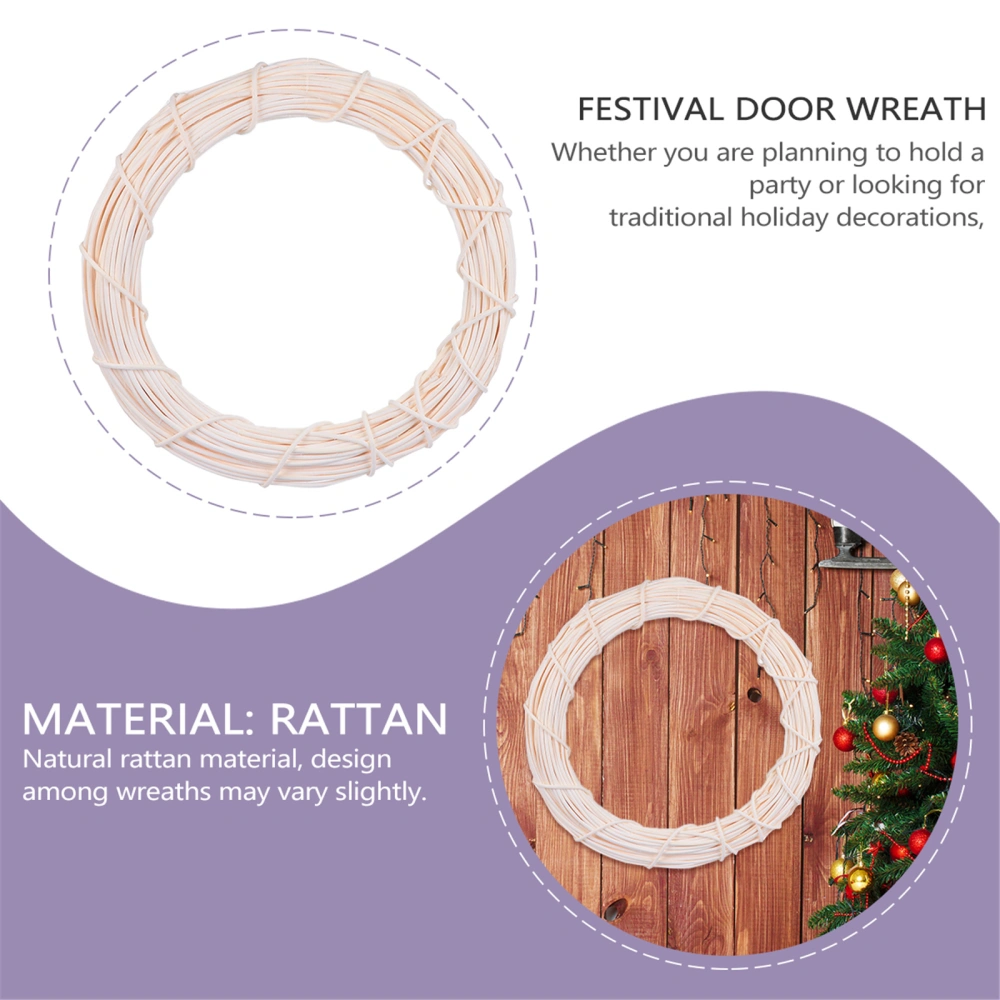 2pcs White Rattan Ring Indonesian Rattan Christmas Rattan Festival Door Wreath