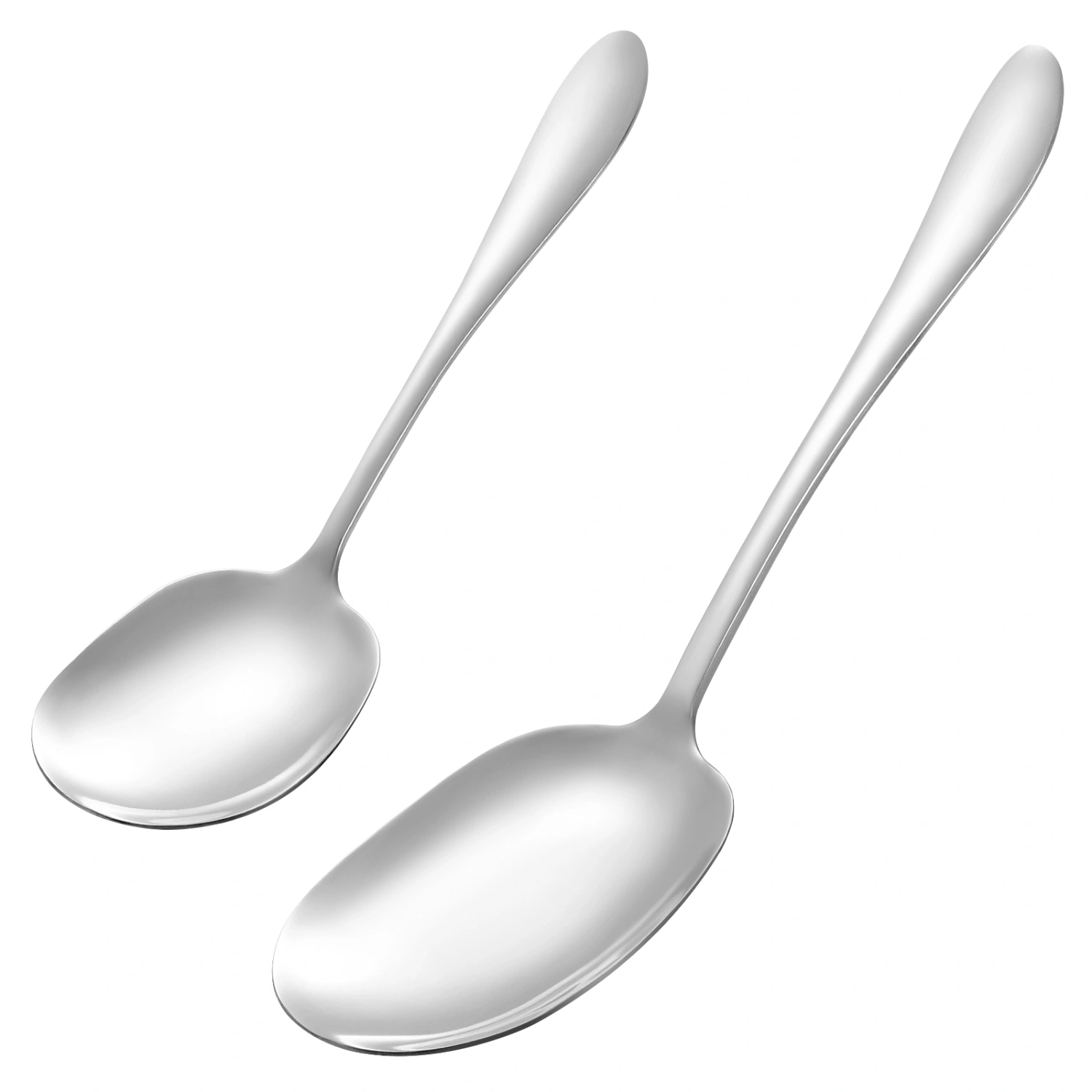 BESTONZON 2pcs Stainless Steel Serving Spoons Western Dish Spoons Dinner Serving Spoons Rice Dish Spoons