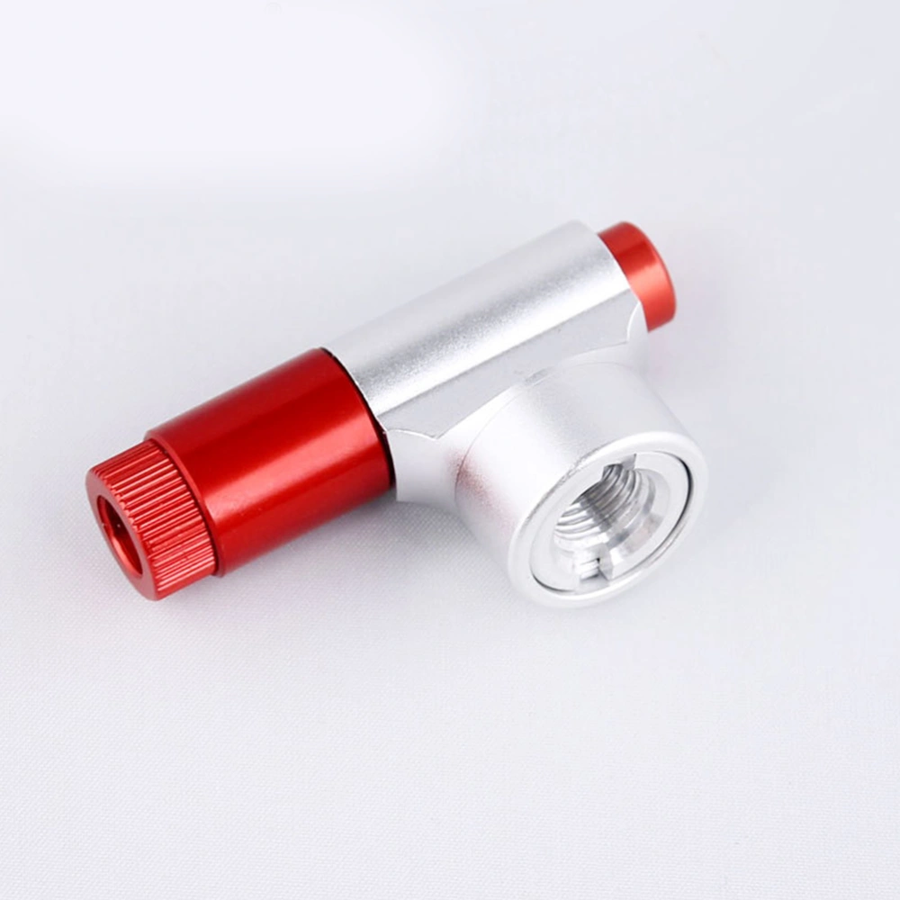 Mini Dual Head CO2 Tire Pump Mouth Road Bikes Air Inflator Head Motorbike Tyre Pump (Red)