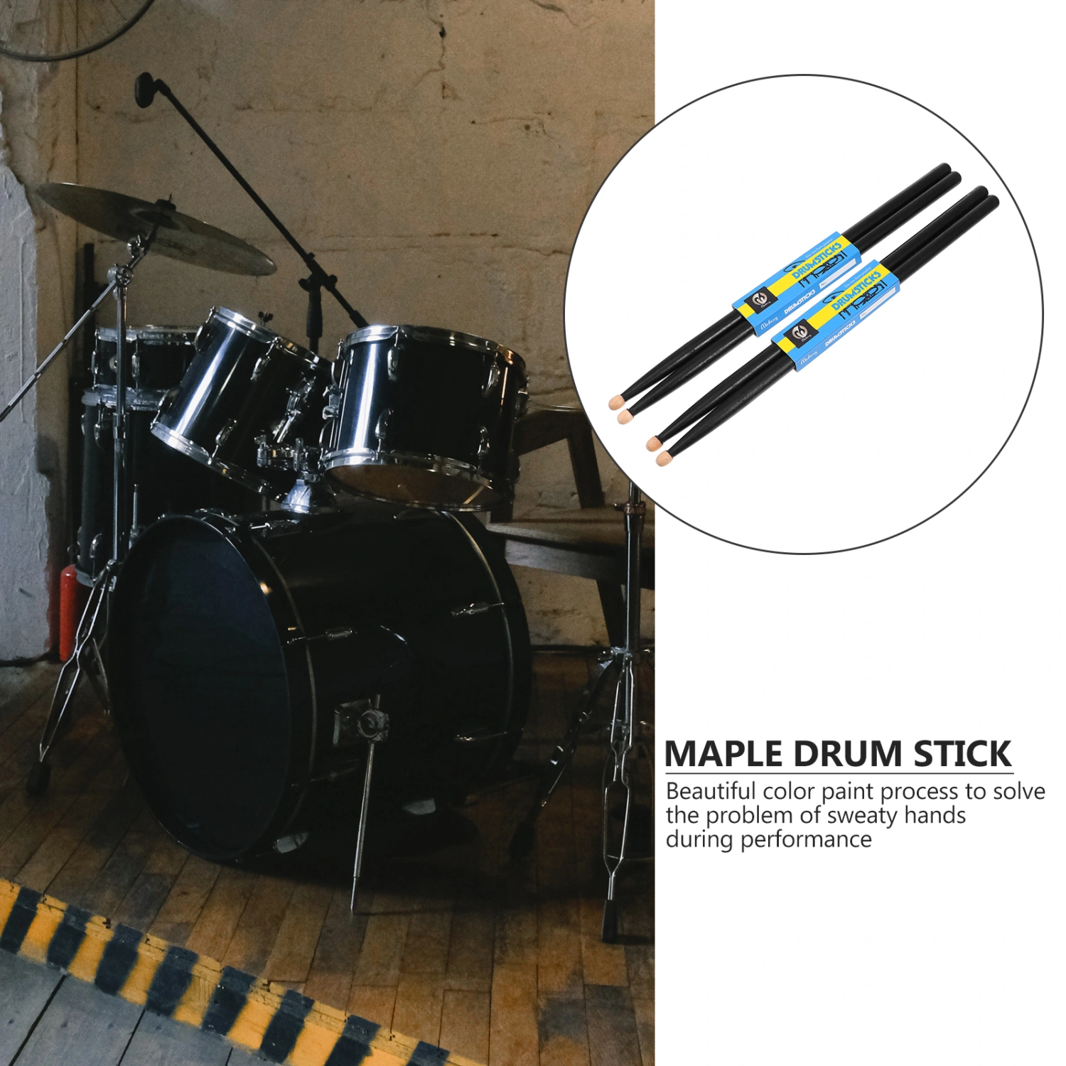 2 Pairs Drum Stick Percussion Instrument Stick Maple Drum Sticks Wood Drumsticks