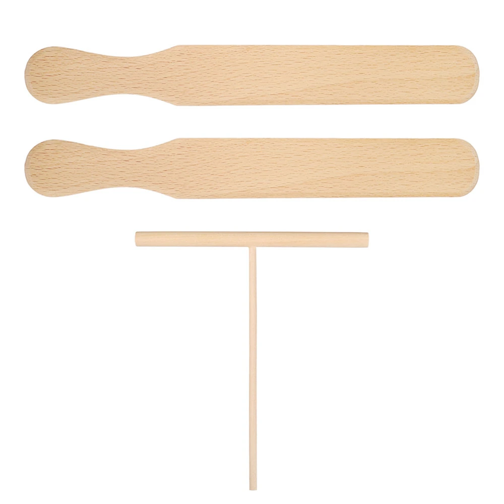 1 Set of Crepe Spreader and Spatula Pancake Wooden Spreader Home Pancake Making Tool