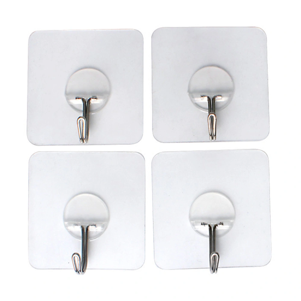 8pcs Strong Adhesive Wall Hook Transparent Hooks Seamless Stick Hook Kitchen Wall Hanger