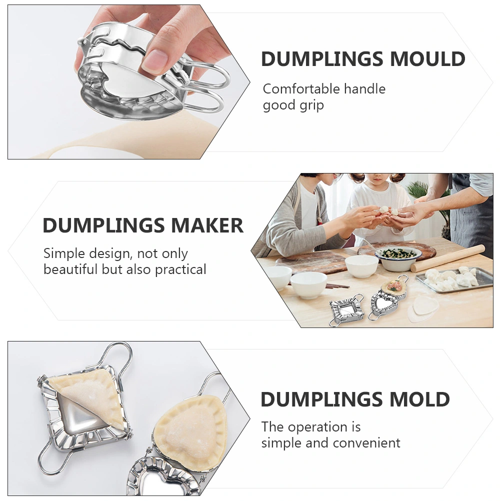 1Pc Heart-shaped Dumpling Wrapper Tool Stainless Steel Dumpling Mould (Silver)