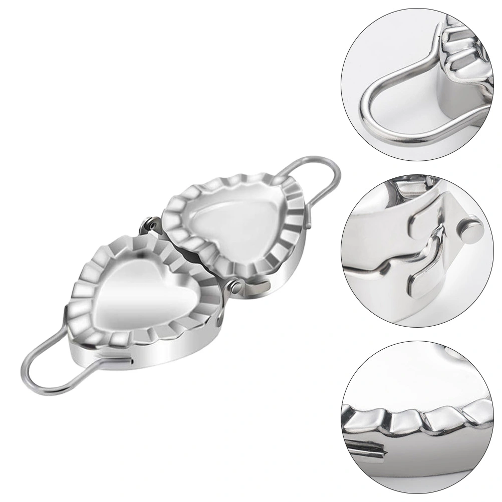1Pc Heart-shaped Dumpling Wrapper Tool Stainless Steel Dumpling Mould (Silver)