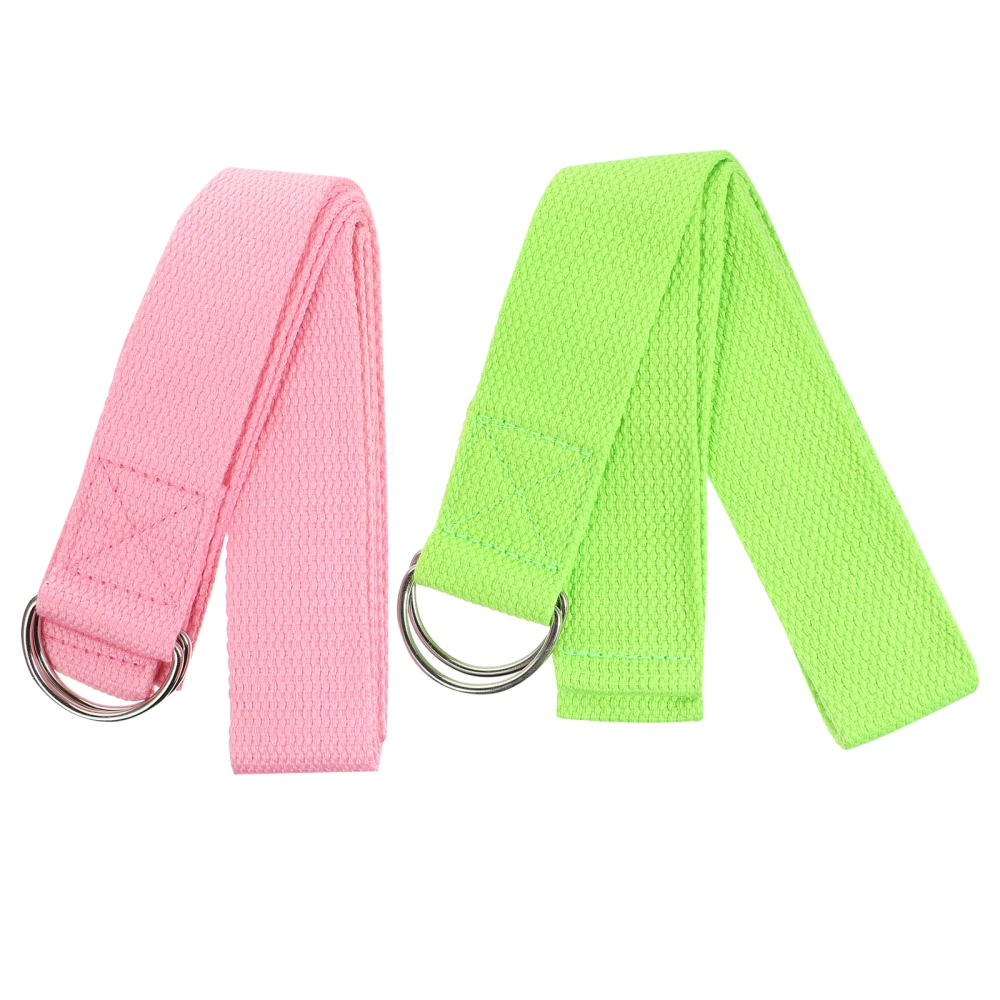 2pcs 1.8M Yoga Stretch Strap Portable Yoga Pilates Exercise Fitness Pull Band