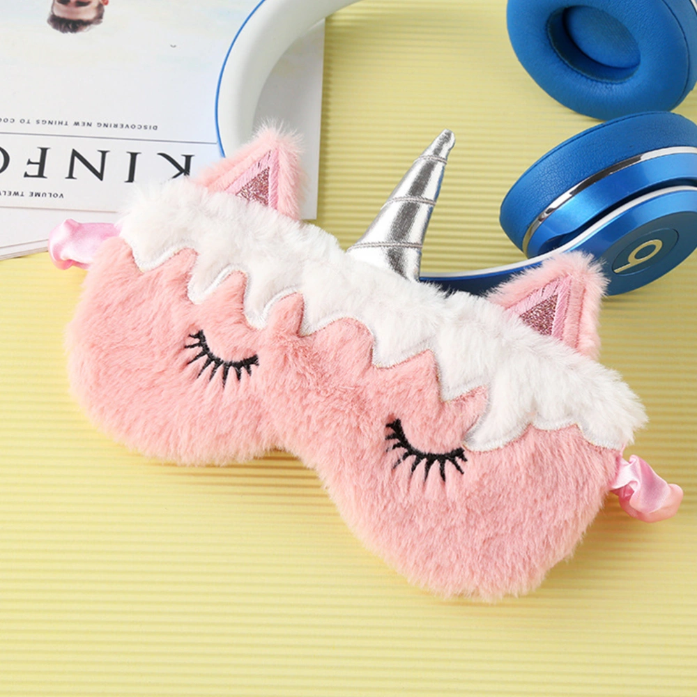 Unicorn Sleep Eye Mask Cover Plush Eyeshade Unicorn Horn Blindfold for Sleep Nap Travel (Wave Unicorn Pattern)