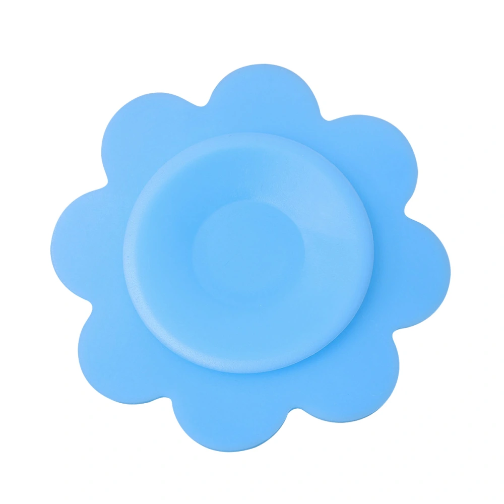 4 Pcs Baby Bowl Suction Pad Non-slip Silicone Mat Kids Tableware Sucker Double-sided Suction Cup (Blue Flower)