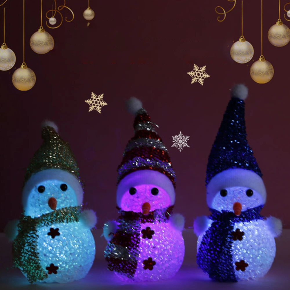 3Pcs Christmas Snowman Night Light Festive Gift Desktop Adornment for Party