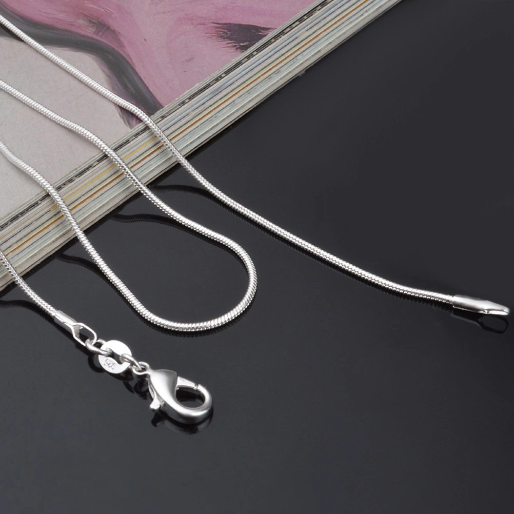 Snake Chain Necklace Fashion Hot Mens Womens Silver Plated 1MM Snake Chain Necklace（26inch)