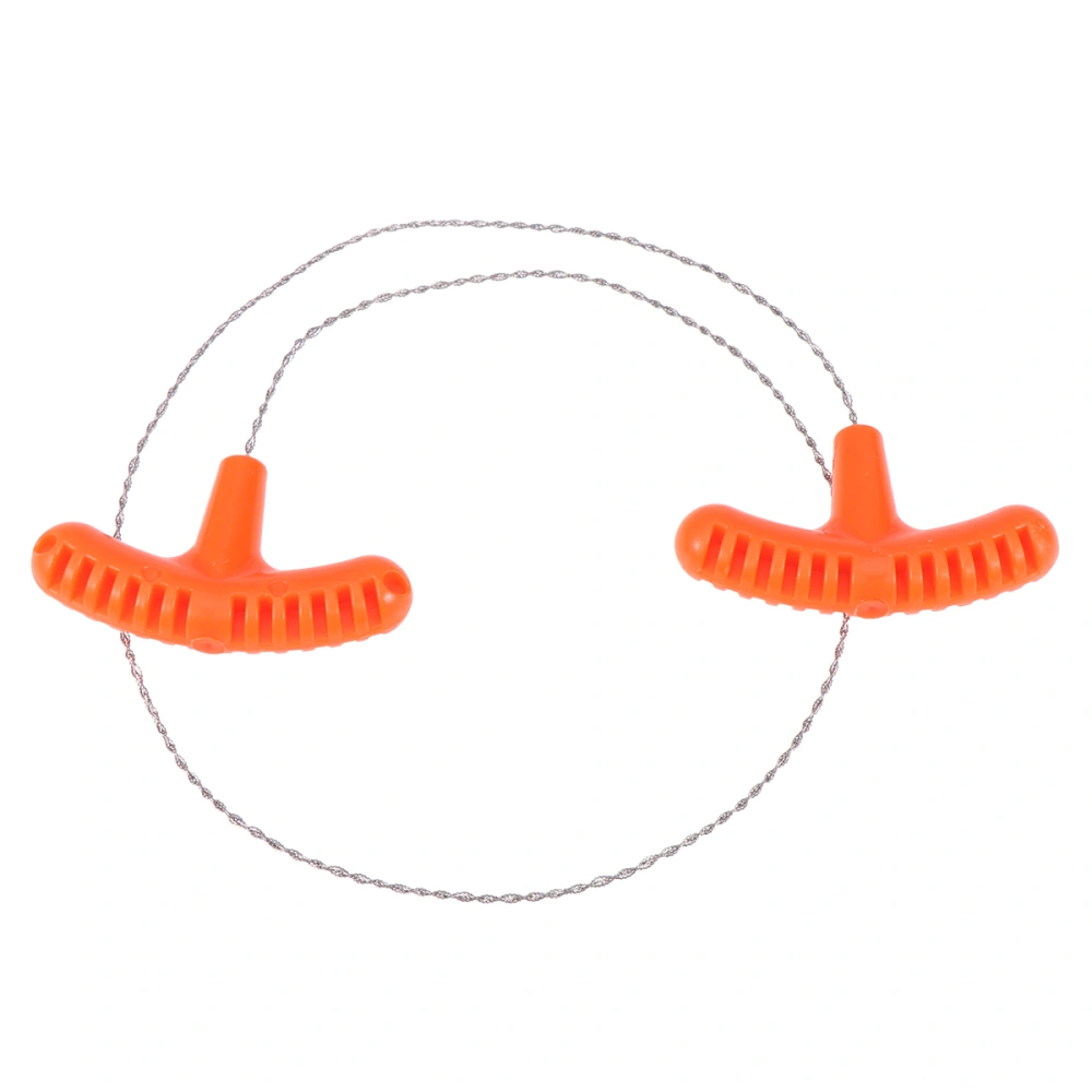 2pcs Outdoor Plastic Steel Wire Ring Scroll Emergency Survival Gear Travel Camping Hiking Hunting Climbing Survival Tool (Orange)