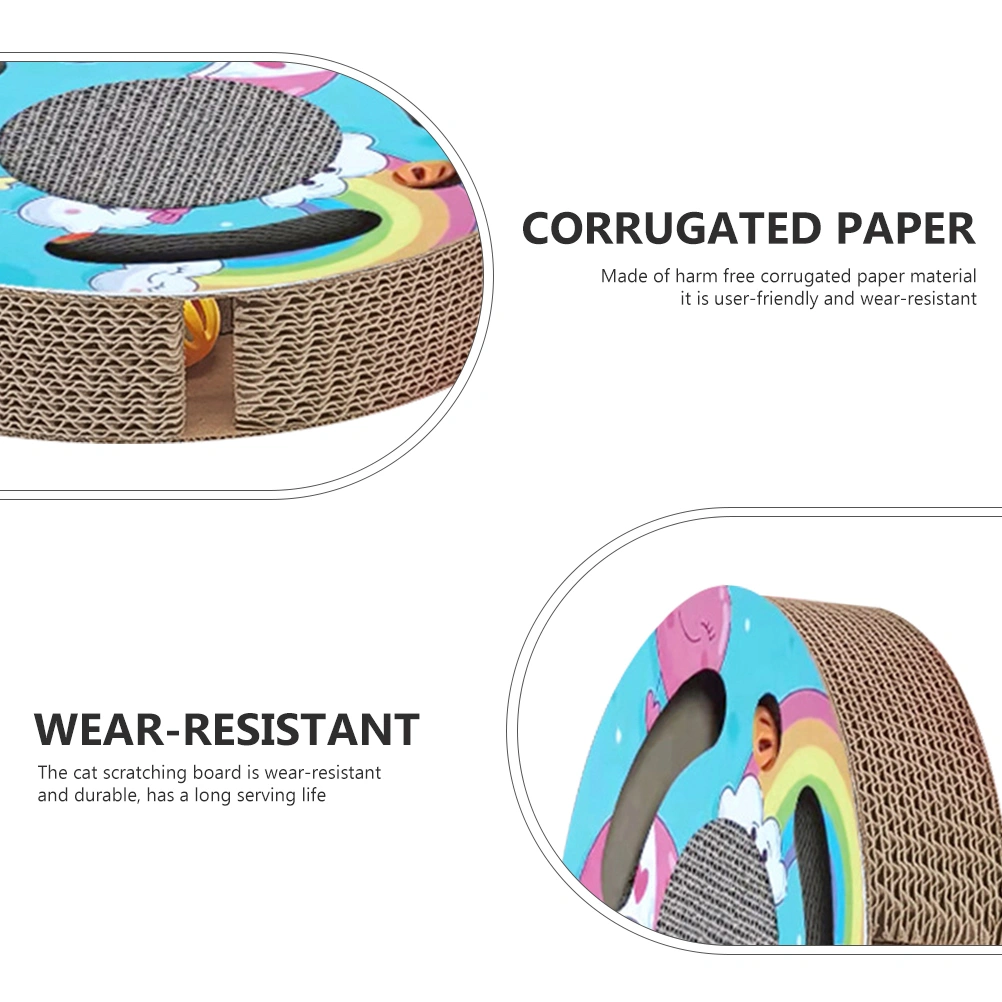 Corrugated Paper Cat Toy Round Cat Scratcher Cat Paw Grind Plaything Round Scratch Toy