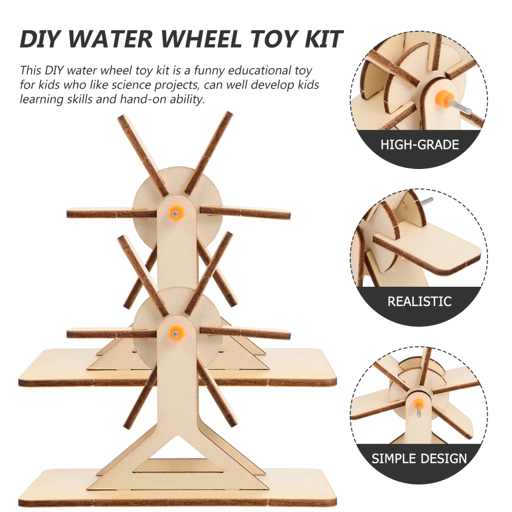 2 sets of Children DIY Learning Kit DIY Water Wheel Material Science Projects for Kids