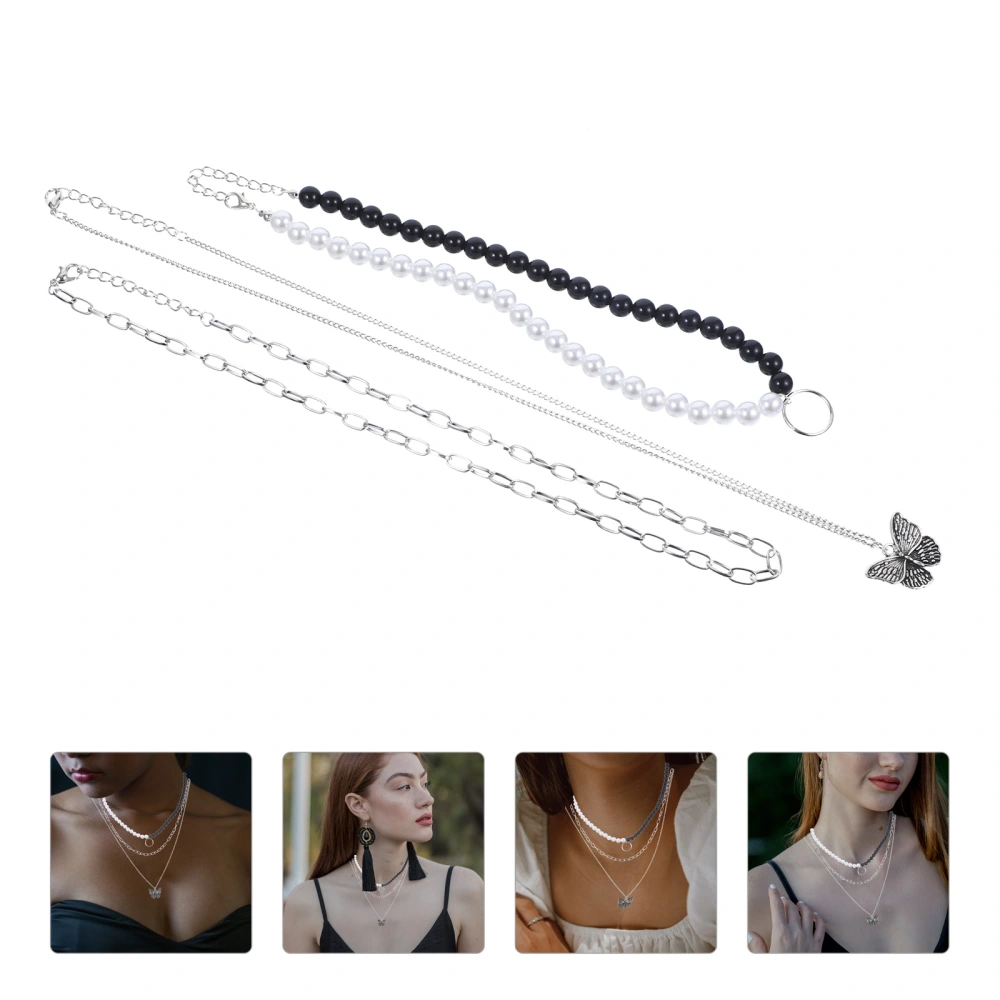 1PC Delicate Necklace Creative Multi-Layer Necklace Simple Clavicle Chain Fashion Neck Chain for Women Girls