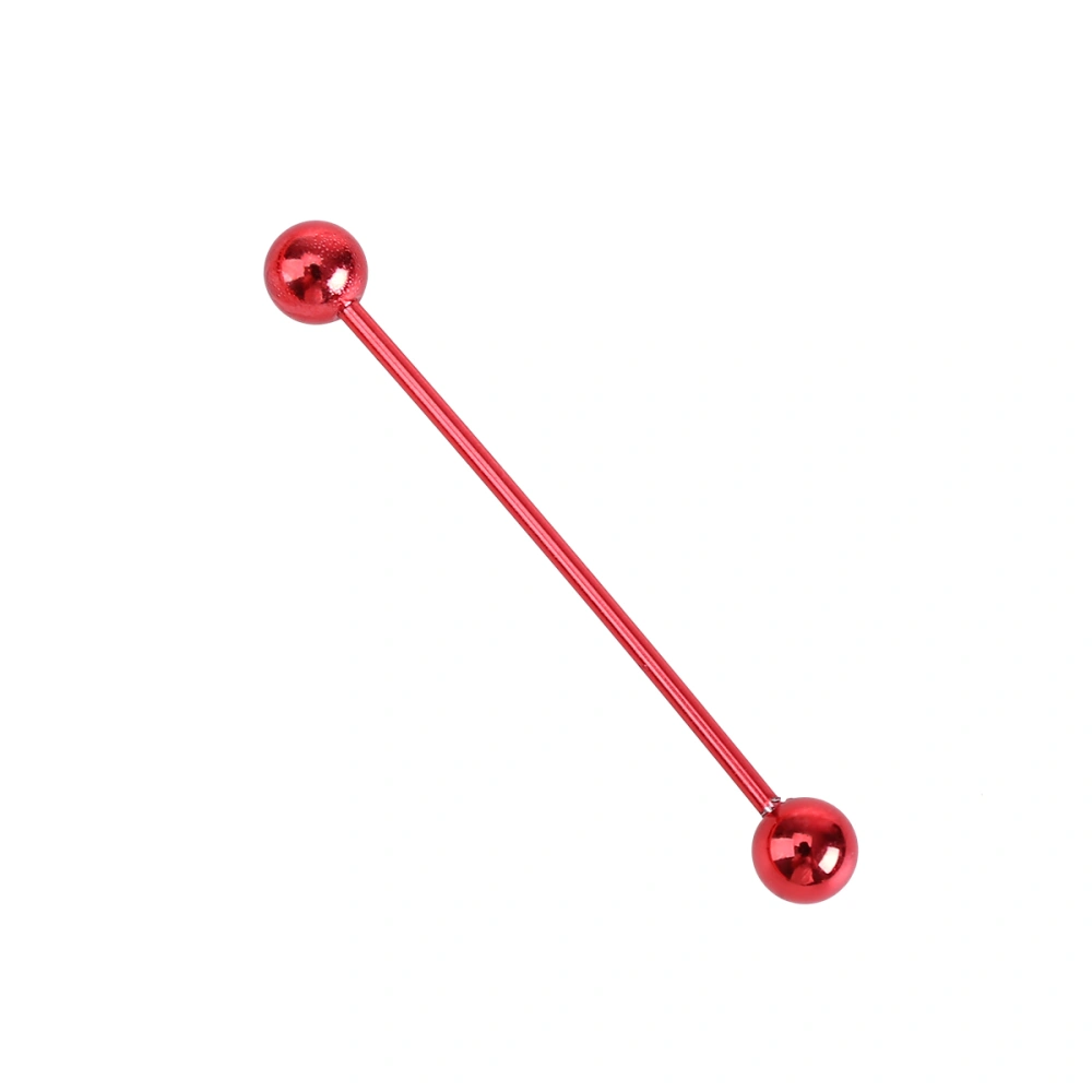 Allergy Free Stainless Steel Industrial Barbell Piercing Jewelry Piercing Earring Ear Bone Earring (Red)