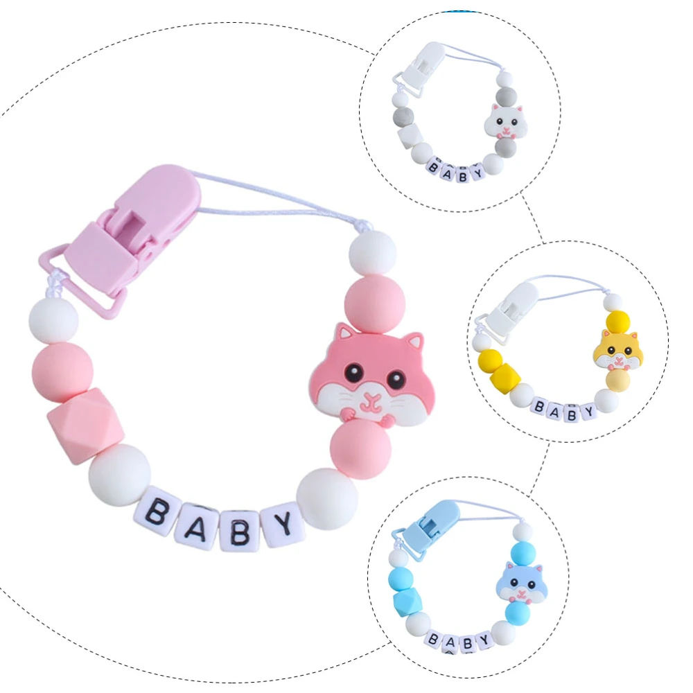 1Pc Baby Silicone Teething Toy Baby Teether Infant Teether Chain (Random Color)