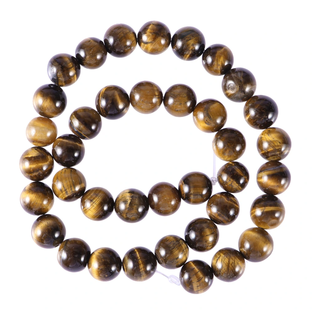 32PCS Natural Round AB Grade Tiger Eye Agate Loose Stone Beads Bulk For Jewelry Making