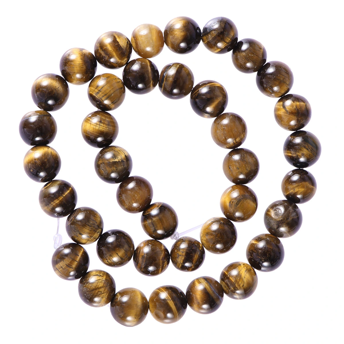 32PCS Natural Round AB Grade Tiger Eye Agate Loose Stone Beads Bulk For Jewelry Making