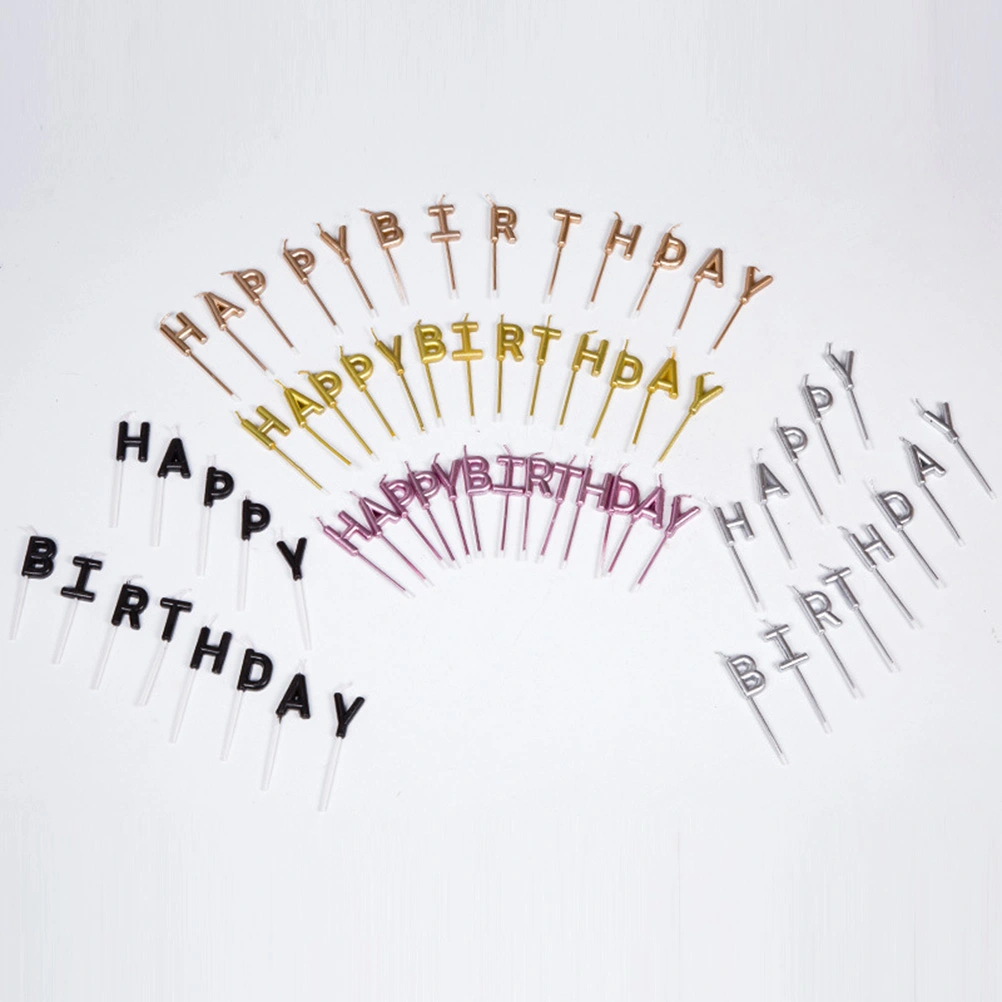 1 Set of Letter Cake Candles Cake Topper Decors Cake Candles Supplies for Kids Birthday Party Size M Golden